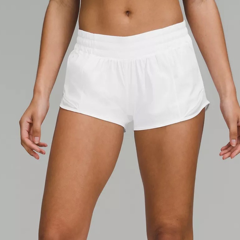 White Lululemon Hotty Hot shorts! Size 6.